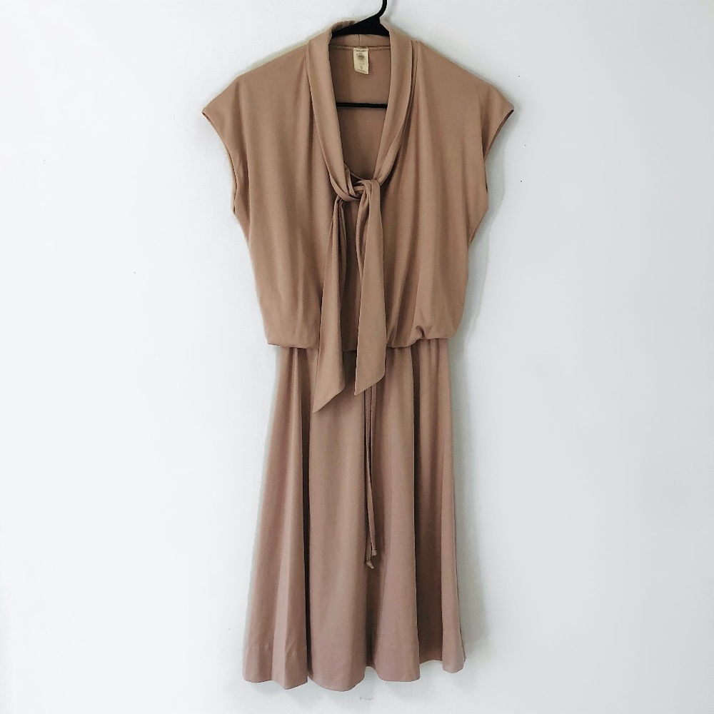 Vintage 70s International Ladies Garment Workers Union Cap Sleeve Dress Sz S